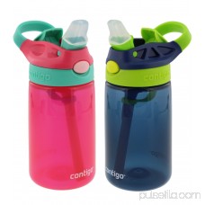 Contigo Kids Autospout Gizmo Water Bottle, 14oz (Persian Green/Chartreuse) - 2 Pack
